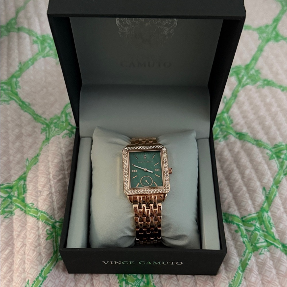 BRAND NEW Vince Camuto Rose Gold Watch with Green Dial